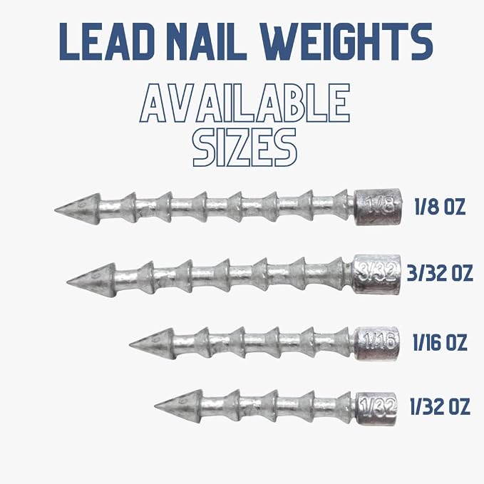 Reaction Tackle Nail Weights for Bass Fishing - Insert Pencil Sinkers for Wacky Rig, Neko Rig and Soft Plastic Lures - Freshwater and Saltwater - 25-Pack