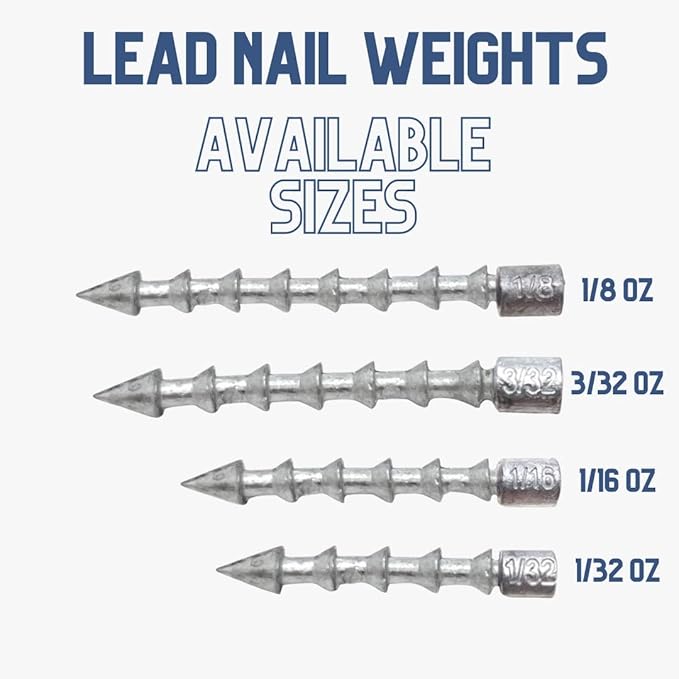 Reaction Tackle Nail Weights for Bass Fishing - Insert Pencil Sinkers for Wacky Rig, Neko Rig and Soft Plastic Lures - Freshwater and Saltwater - 25-Pack