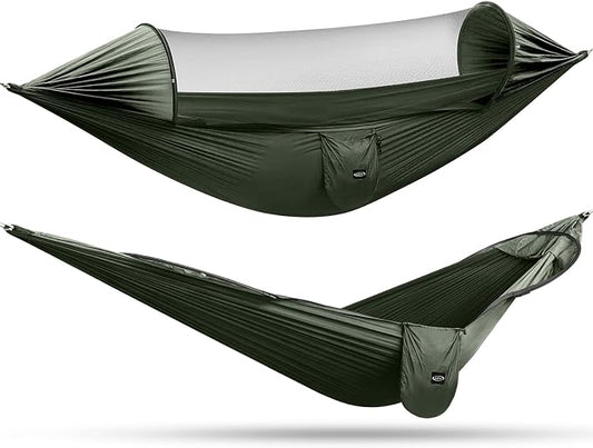 G4Free Large Camping Hammock with Mosquito Net and Rain Fly- 2 Person Portable Hammock with Bug Net and Tent Tarp for Outdoor Hiking Camping Backpacking Travel