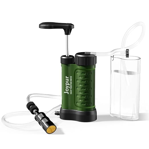 Outdoor Water Purifier Pump,3-Stage Water Filter,0.01 Micron Emergency Portable Water Filtered for Hiking,Survival Gear,Camping, Hiking, Backpacking
