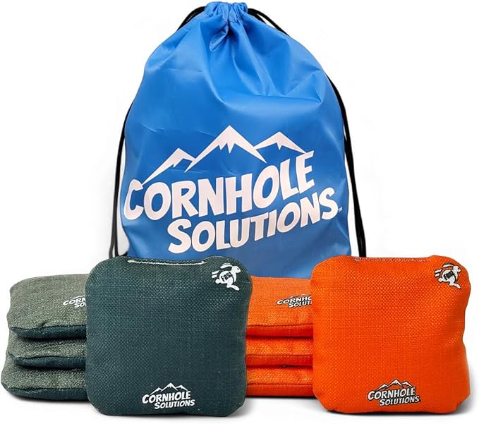 Cornhole Solutions Cornhole Bags Set of 8 – Regulation Pro Style 6x6 – Resin Filled + Tote Bag