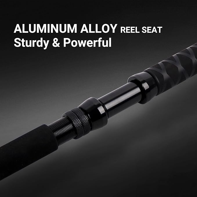 Fiblink 2-Piece Trolling Fishing Rod, Saltwater Roller Rod, Portable Big Game Rod(5’6”/6’/7’)