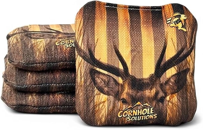 Cornhole Solutions - Professional Cornhole Bags Set of 8 – Regulation 6"x6" – USA Flag Designs – Resin Filled + Tote Bag