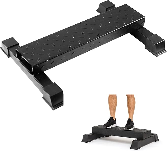 Steel Standing Calf Raise Bar, Anti-Slip Calf Raise Block & Platform, Calf Stretcher Machine for Home Gym, Ankle Rehab & Squat