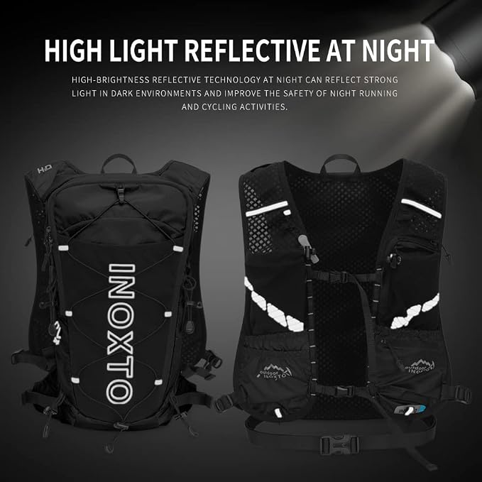 INOXTO Hydration Pack Backpack ，Water Backpack with 2L Leakproof Water Bladder, Running Hydration Vest for Man, Daypack for Cycling Motocross Climbing Trail Running