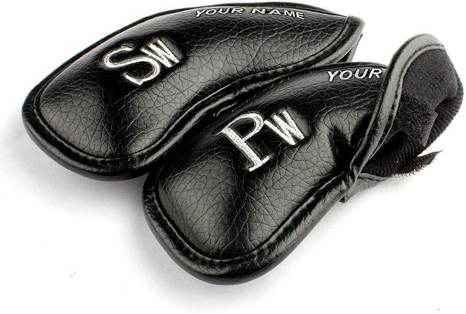 CRAFTSMAN GOLF 12pcs or 1pc Thick Synthetic Leather Golf Iron Head Covers Set Headcover Fit All Brands Callaway Ping Taylormade Cobra Etc. Also Custom Name