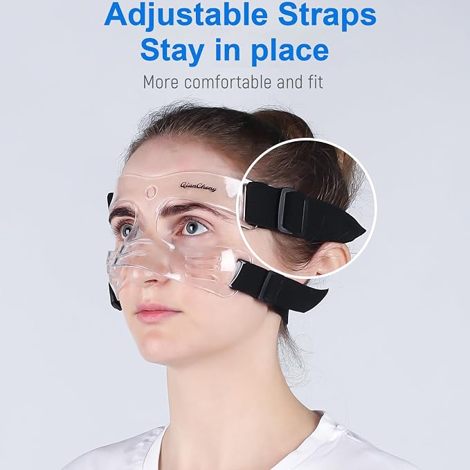 Nose Guard Face Shield for Broken Nose for Women Teenagers, Protective Face Mask L5 Medium Size with Padding, QC-L5-M
