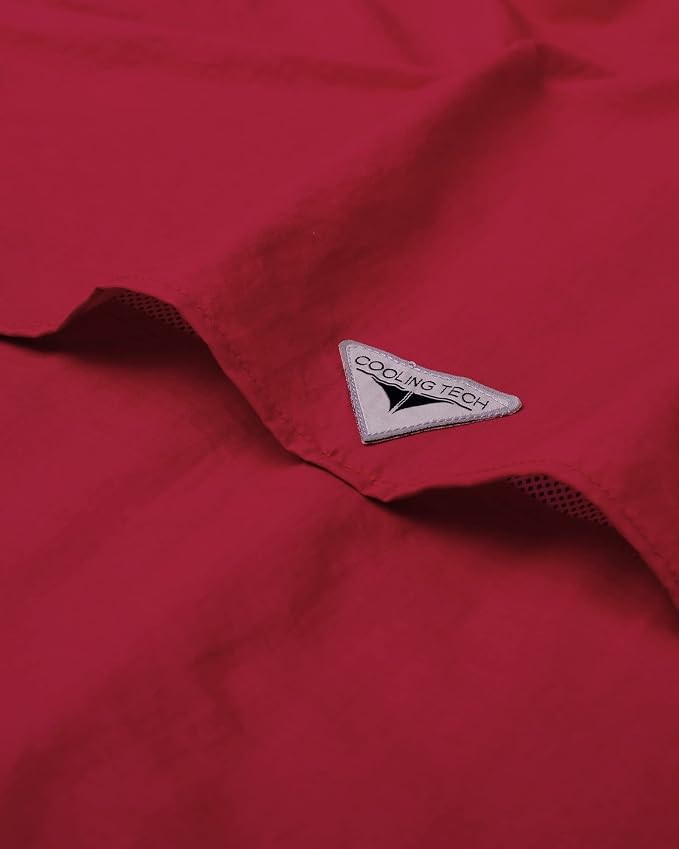 Alimens & Gentle Short Sleeve Fishing Shirt Wicking Fabric Sun Protection Casual Button Down Shirts