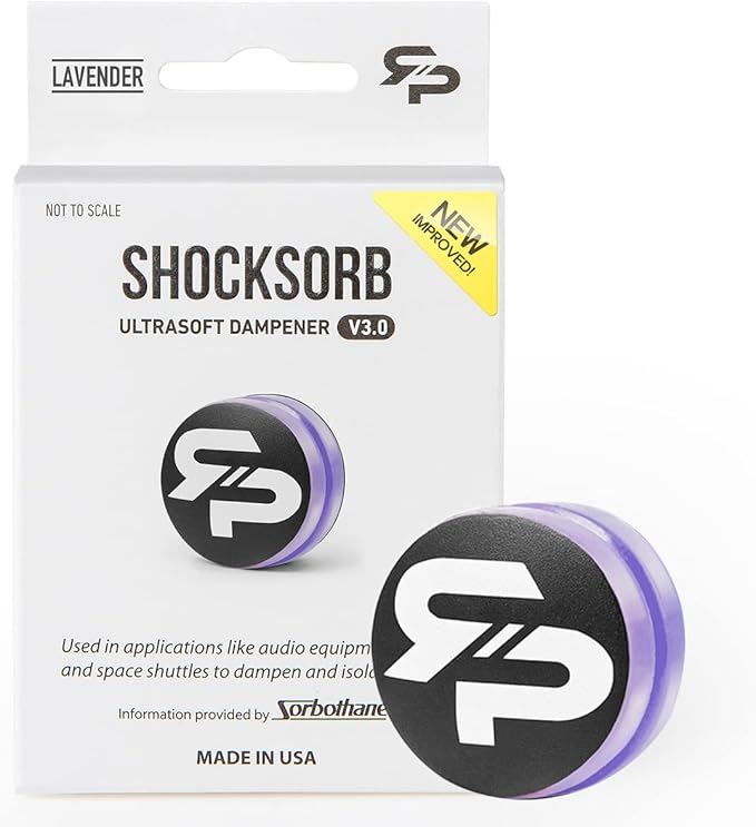 RTP Tennis Racket Vibration Dampener - ShockSorb Original or Ultrasoft V3 The Only Dampener Made for Pain Relief - Handcrafted with Patented Material Sorbothane Made in USA - 1 Pack Limited Warranty
