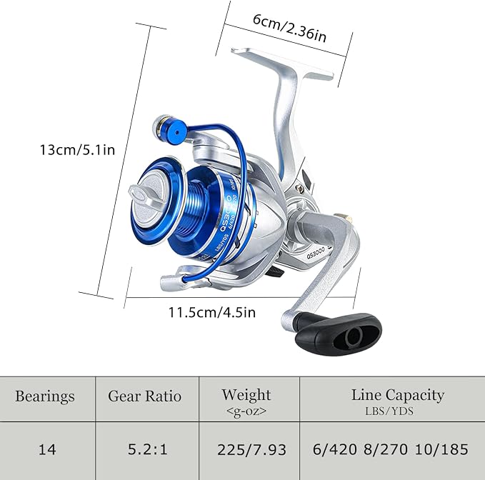 Tripquips Fishing Pole Combo, 6.9ft Telescopic Rods Set, Collapsible Fishing Rods 2PCS Spinning Reel Set with Carrier Bag Freshwater Fishing Rod and Reel Combos Kits