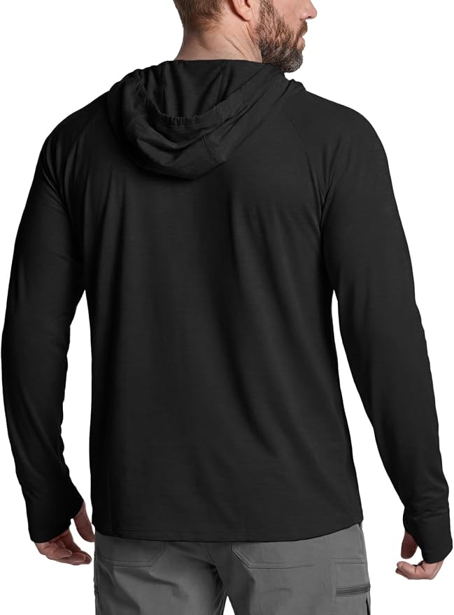 CQR Men's UPF 50+ Sun Protection Long Sleeve Quick Dry Athletic Shirts, Stretch Running Workout Hiking T-Shirts