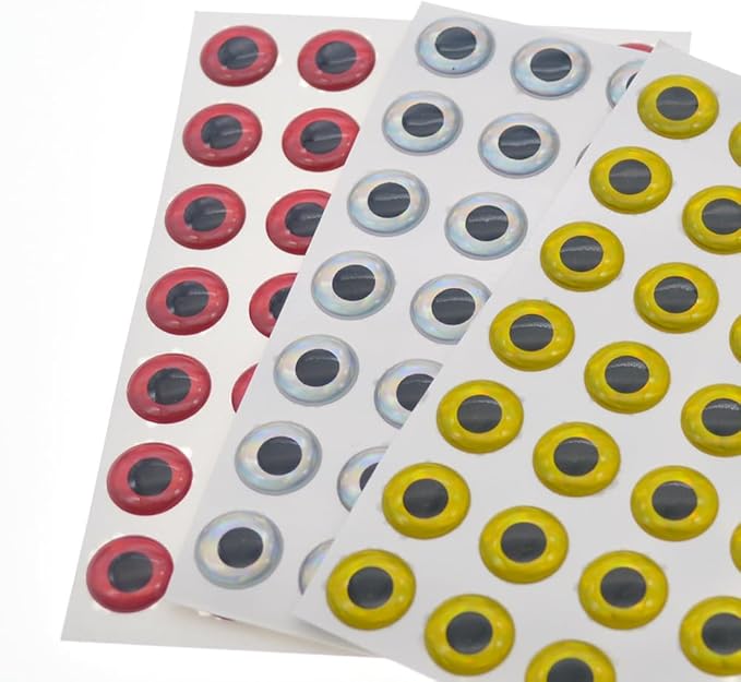 900pcs Assorted 3D Simulation Laser Fishing Lure Eyes Artificial Fish Eyes for Fishing Lure 8mm 10mm 12mm