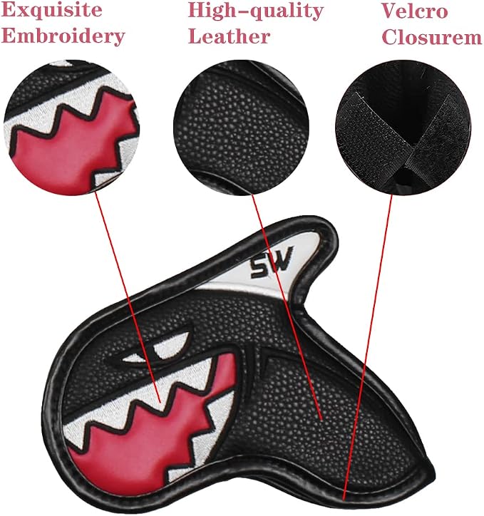 Scott Edward Skull Golf Woods Headcovers Covers for Driver Fairway 1 3 5 H Clubs Set Heads PU Leather Unisex Black Brown