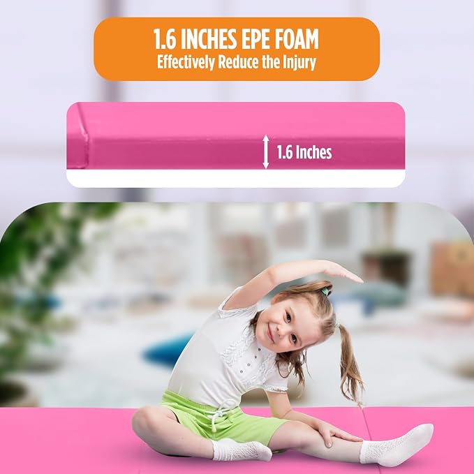 Gymnastics Mats Foldable Tumbling Mats Portable Gymnastics Exercise Mat Thick Gymnastics Tumbling Mats Pad Home Exercise Panel Mat With Carrying Handles