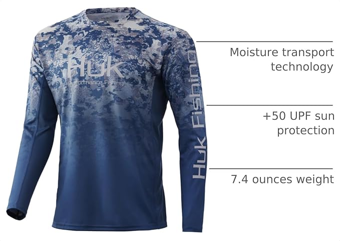 HUK Men's Icon X Long Sleeve Shirt, Performance Fishing Shirt