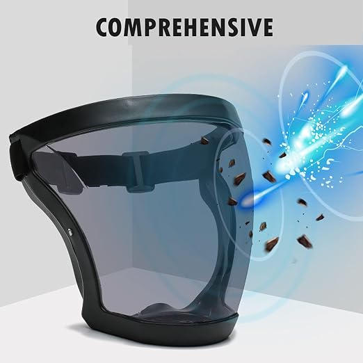 Anti-Fog Full Face Active shields Protection Visible Expression Transparent Breathable Comfortable Adults Reusable (Grey, 5PCS)