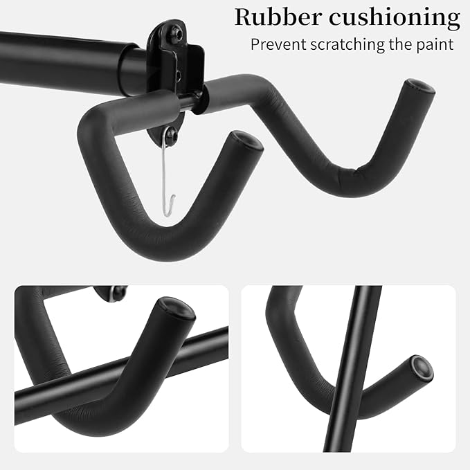 Cyfie Bike Wall Mount Hanger, Bicycle Garage Storage Rack Hook with a Helmet Hook to Hang the Helmet, Horizontal Indoor Bike Holder for Hanging Mountain, Road, Hybrid Bikes