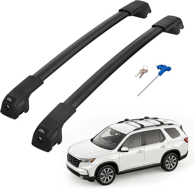 JOYTUTUS 300lbs Lockable Roof Rack Cross Bars Compatible with Honda Pilot 2023-2026 Elite Sport Touring Trailsport (Not for LX & EX-L), Heavy Duty Aluminum Anti-Theft Roof Rails Crossbars