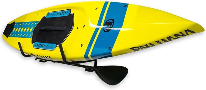 StoreYourBoard Kayak Storage Rack for Garage | Swivel Kayak Wall Mount with Paddle Holder | Indoor Outdoor Folding Kayak Wall Rack for Paddle Board/SUP Storage, Heavy Duty Padded Arms, Holds 100 lbs