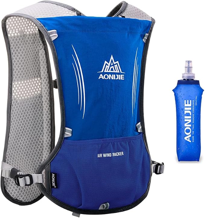 AONIJIE 5L Running Hydration Vest Pack with 500ml Soft Flask Adjustable & Lightweight Hydration Backpack for Marathon Race Hiking Cycling