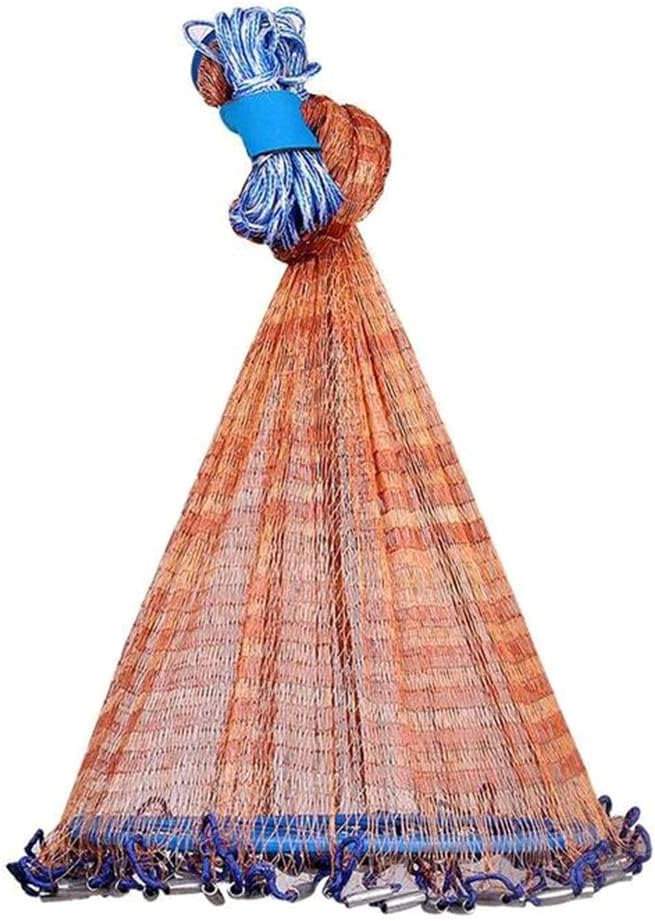 Alvinlite Cast Net for Bait Trap Fish 8ft 10ft 12ft 14ft 16ft Radius Fishing Cast Net Throw Cast Net with Heavy Duty Zinc Sinker for Freshwater and Saltwater