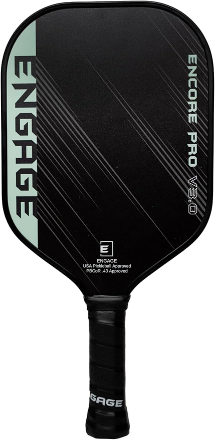 Engage Encore Pro V3.0 Pickleball Paddle | Raw Carbon Fiber & Polymer Core for All-Around Playability