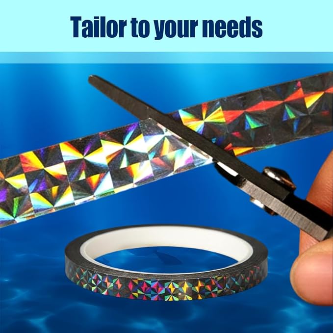 Fishing Lure Tape, 3 Rolls Reflective Fish Scales Film Adhesive Fishing Hard Lures Sticker for Freshwater Saltwater（3 * 50M）