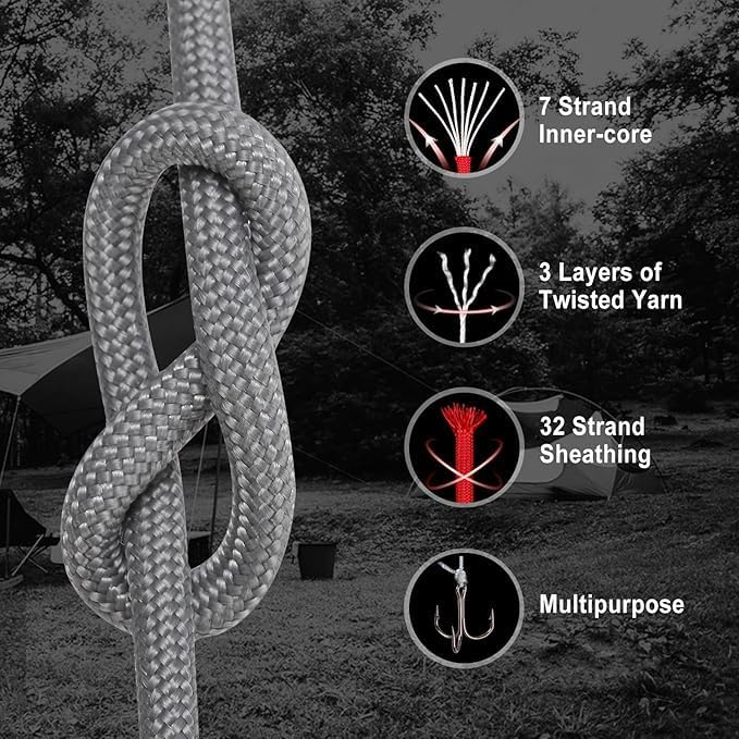 WEREWOLVES 550 Paracord Kits 100ft Each Color - 5 Colors Parachute Cord Combo 7 Strand Type III Parachute Cord 4mm for Crafting, Dog Collar, Survival Bracelets