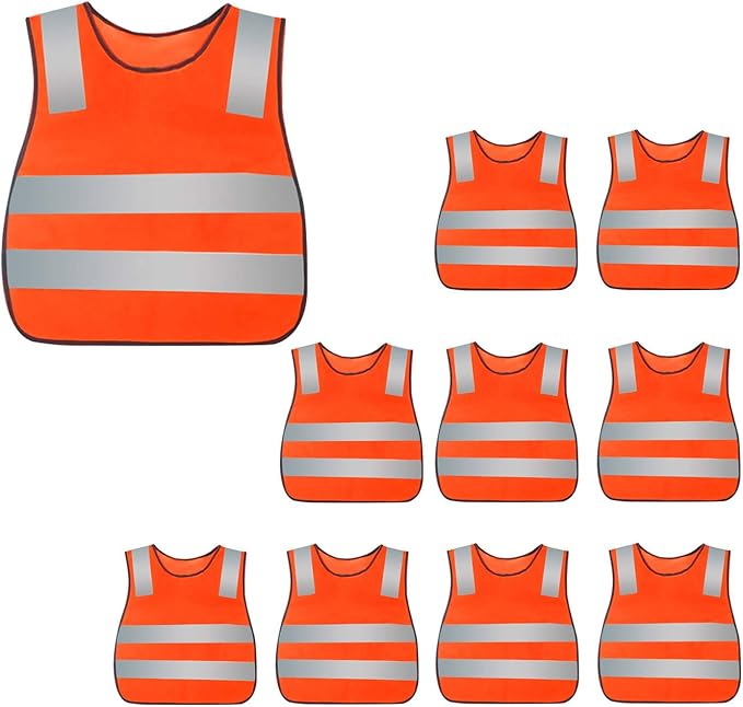 AIEOE Kids High Visibility Safety Vest Reflective Running Lightweight Traffic Walking Breathable Construction Vest