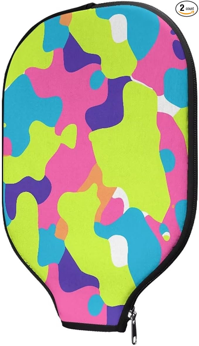 Blue Camo Corgi Pattern Print Pickleball Paddle Covers Only Paddles Holder Sleeve Fits Most Rackets