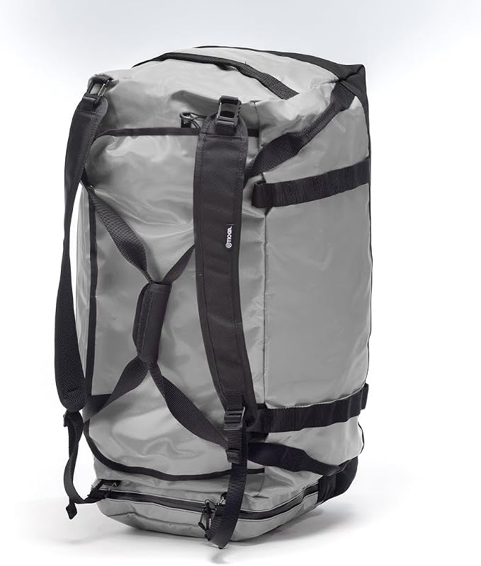 TIOGA Venture Outdoor Duffel Bag with Backpack Straps, Weather Resistant, Rugged Construction, Gear Hauling for Outdoor Adventures, Extra Large / 90L, Grey