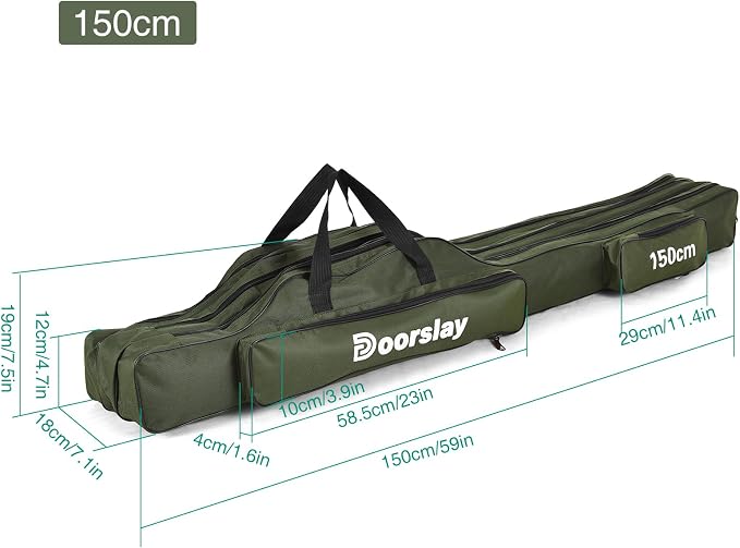 Fishing Rod Case Three Layers Oxford Portable Folding Fishing Pole Bag Outdoor Waterproof Tackle Storage Travel Bags Fishing Rod Bag