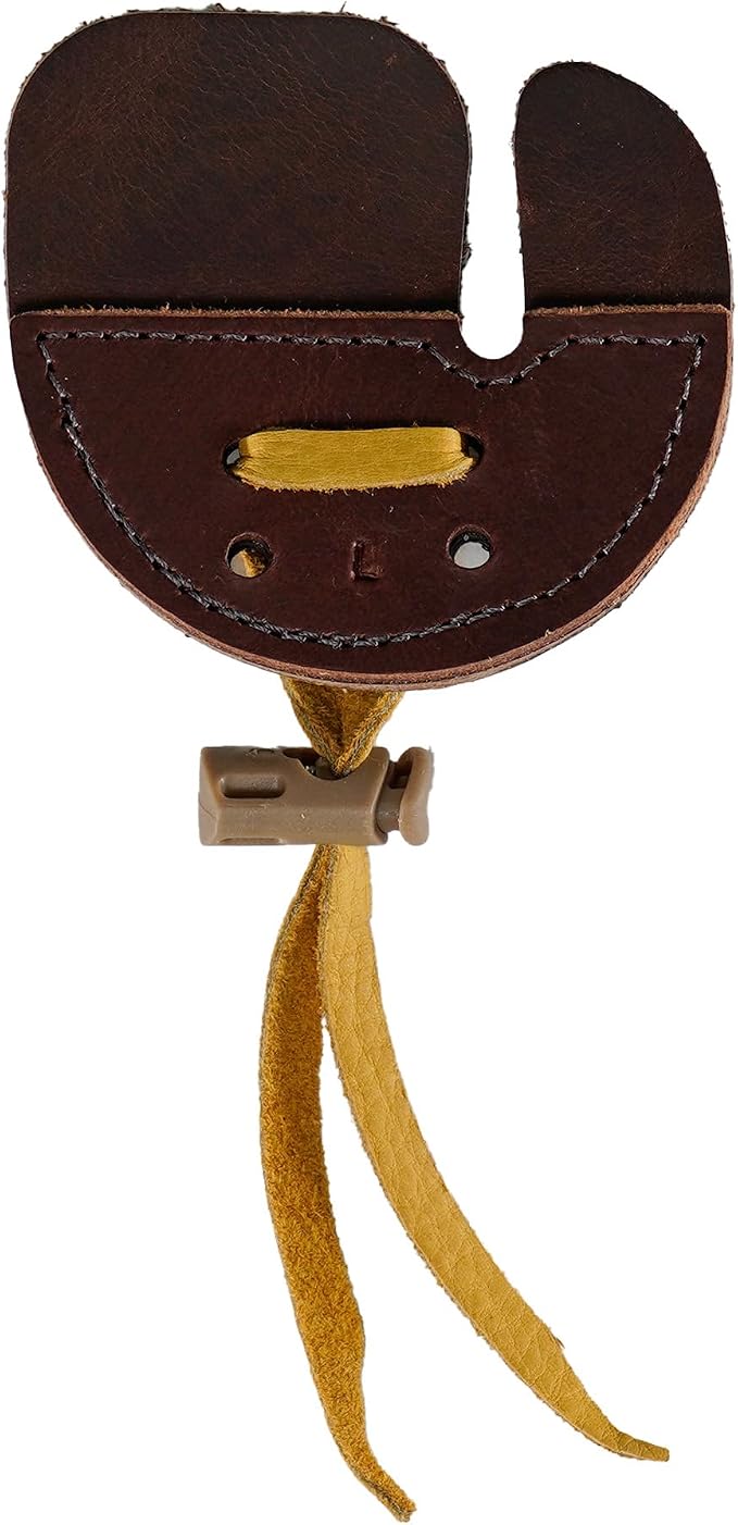 Hornet Split Finger Bison Leather Tab – Handmade in USA for Traditional Archery – Available in Medium & Large – Left & Right Hand