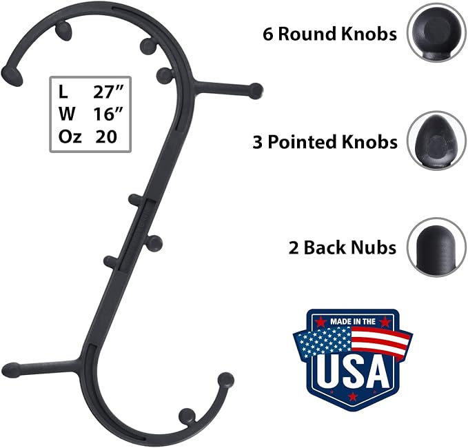 Body Back Buddy Classic USA Made FSA Eligible Handheld Full Body Massage Cane Trigger Point Massage Tool for Deep Tissue Pain Relief - Dual Massage Hooks for Back, Shoulder, Neck. Manual Back Massager