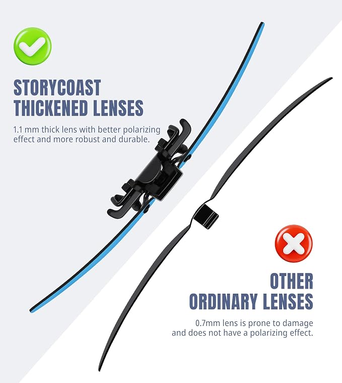 STORYCOAST Clip On Sunglasses for Men Women Polarized Fit Over Prescription Glasses Sports Fishing Driving
