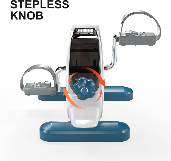 Under Desk Bike Pedal Exerciser Portable Mini Home Exercise Bike with 5LBS Flywheel Sitting Peddler Exerciser for Seniors Legs and Arms Trainer Physical Therapy Equipment Fitness Exercise Bicycle