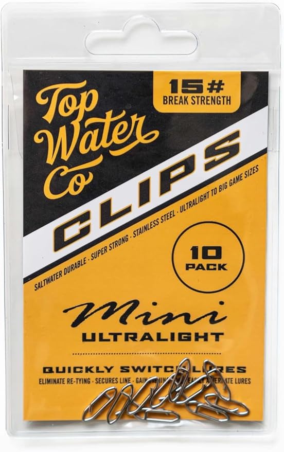 Top Water Co. Fishing Speed Clips - Durable Stainless Steel, Fast Lure Connector (Multiple Sizes)