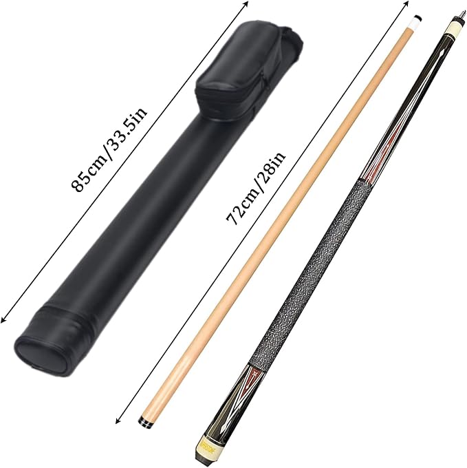 SUPERDIAMOND Pool Cue Stick Set Billiard Cue Sticks with Hard Case, 2-Pieces 58" Pool Table Sticks, 12.5 mm Tip Pool Queue,Pool Stick Set for Home Recreation, Billiards Clubs, Training