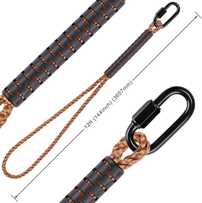 SELEWARE Hammock Straps, Tree Swing Rope, Hammock Chair Hanging Rope Kit W/Carabiner Snap Hook Holds to 1000lbs, for Outdoor Playground Swings Hammock Yoga Boxing, 12 ft, 2 Pack