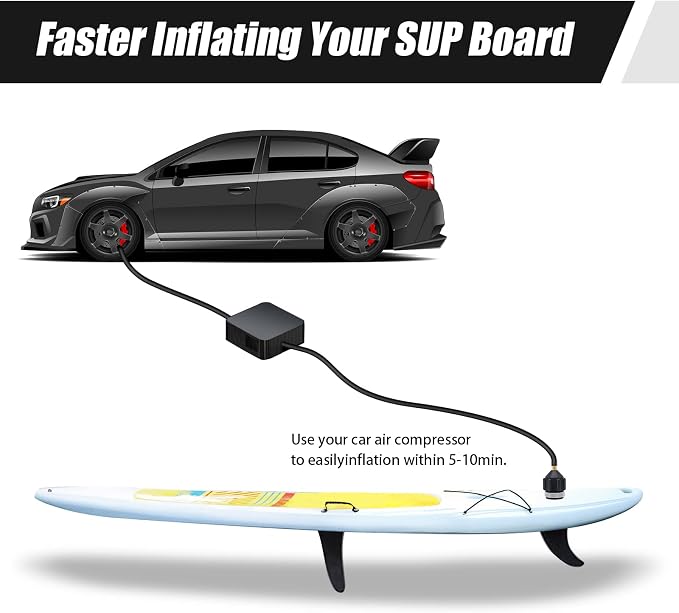 2PACK Inflatable Stand Up Paddleboard (SUP) Pump Adaptor -Universal Standard Schrader Air Valve Adapter Pumping Head Connector Converter for Inflating Boat, Kayak, Surfboard, Bed, Car Tire Orange