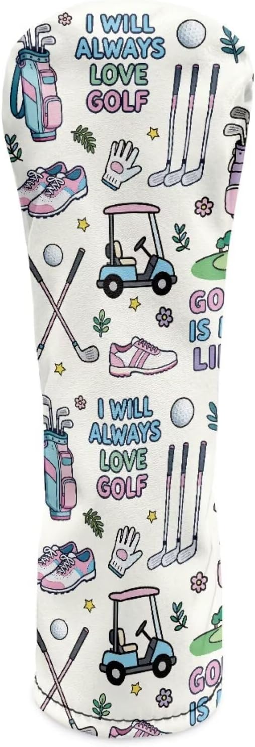 Rnyleeg Golf Club Head Covers for Women Driver Head Cover Leather Fairway Wood Headcover Hybrid Headcovers for Golf Clubs