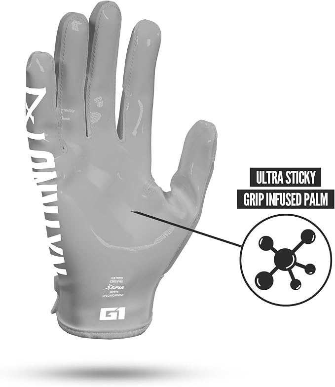 Nxtrnd G1 Pro Men's Football Gloves, Adult Sticky Receiver Gloves