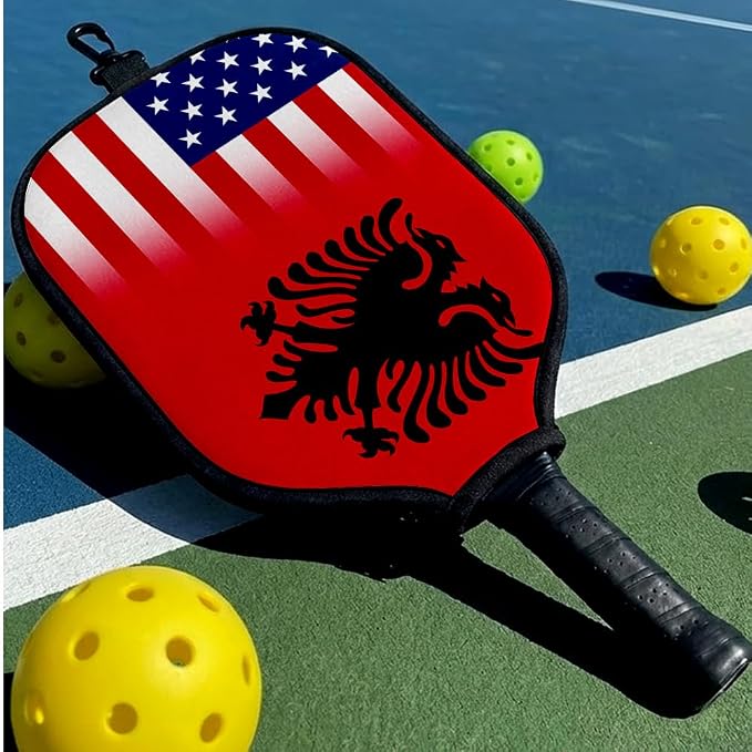 ExpressItBest Pickleball Paddle Cover, Neoprene Paddle Protector with Zipper and Snap Hook, Fits Most Standard Pickleball Paddles