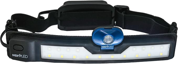 NextLED NT-6598 Multi-Function, Rechargeable Wide Beam Headlamp, Hard Hat Light/Spot/Safety, 3 Lights in 1, 500 Lumen, 210° Illumination, USB C Rechargeable Headlamp, Light Band Headlamp, IP-54