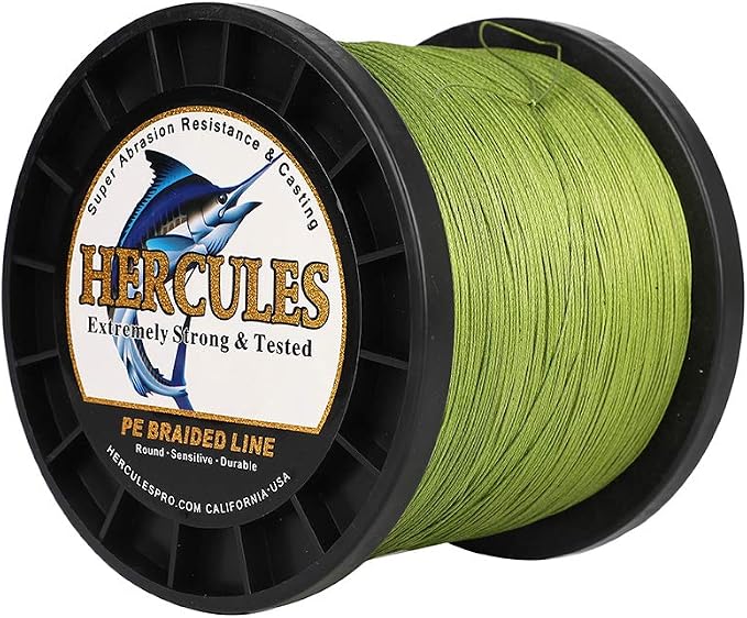 HERCULES Cost-Effective Super Cast 8 Strands Braided Fishing Line 10LB to 300LB Test for Salt-Water,109/328/547/1094 Yards(100M/300M/500M/1000M),Diam.#0.12MM-1.2MM,Hi-Grade Performance,Variety Colors