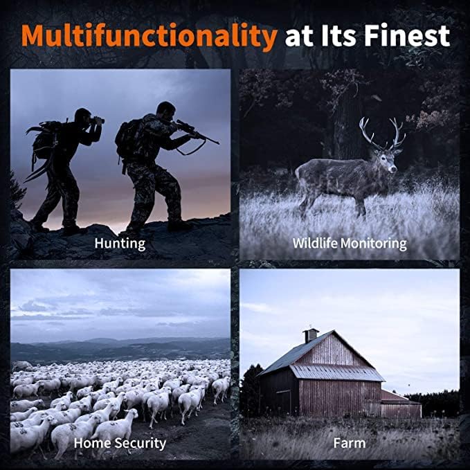 GTHUNDER Night Vision Goggles Binoculars with Remote Monitor on App | Crystal Clear 4K UHD Video & 52MP Full Color Photos on 4" HD Screen |10X Zoom Ideal for Camping Hunting & Wildlife Observation