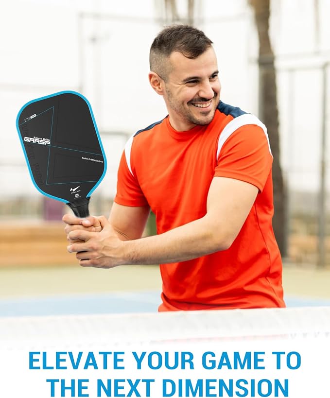 Warping Point Pickleball Paddle, Carbon Fiber Paddle with Endura Friction Surface, Polymer Honeycomb Core, Design for Ultimate Spin & Power, Large Sweet Spot & Contro, USAP Approved