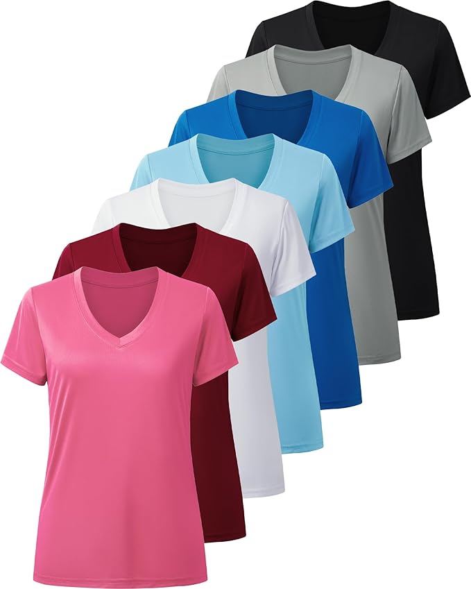 BALENNZ Workout Shirts for Women, Moisture Wicking Quick Dry Active Athletic Women's Gym Performance T Shirts