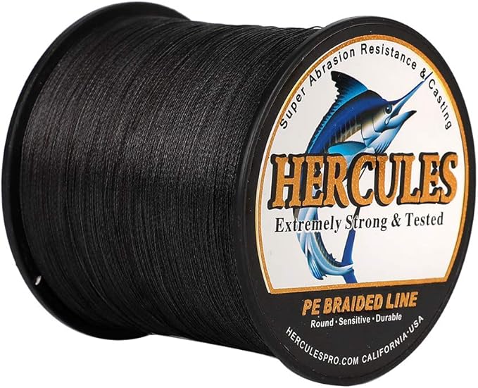 HERCULES Cost-Effective Super Strong 4 Strands Braided Fishing Line 6LB to 100LB Test for Salt-Water, 109/328 / 547/1094 Yards (100M / 300M / 500M / 1000M), Diam# 0.08MM - 0.55MM, Hi-Grade