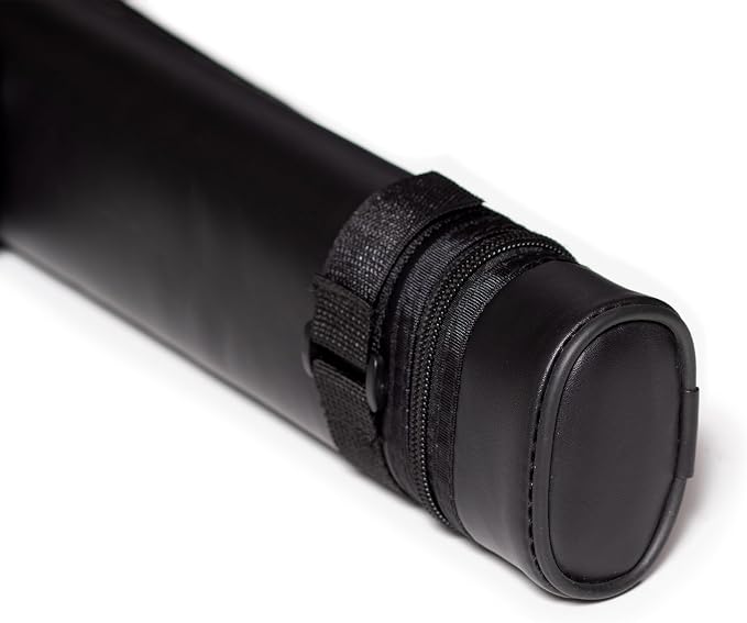 McDermott 1x1 Hard Oval Vinyl Pool/Billiard Cue Case - Black w/Clover